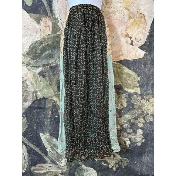 NWT Anthropologie Verb Pallavi Singhee Margot Pleated Floral Maxi Skirt Size 8 - Picture 7 of 11